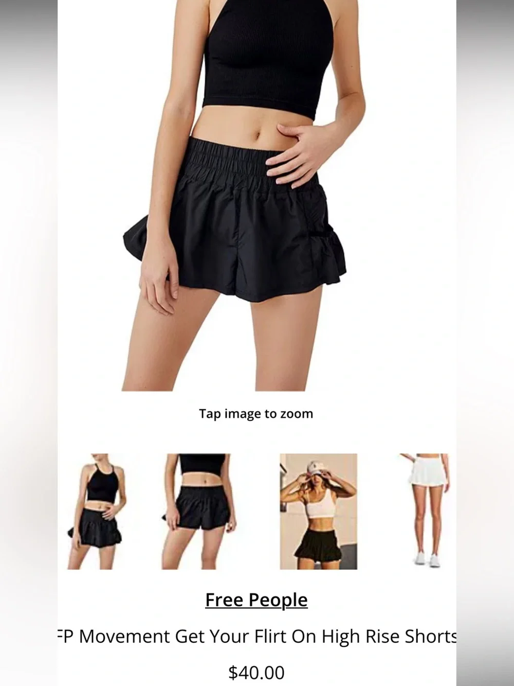 Free People, FP Movement Get Your Flirt on high waist shorts with liner, L